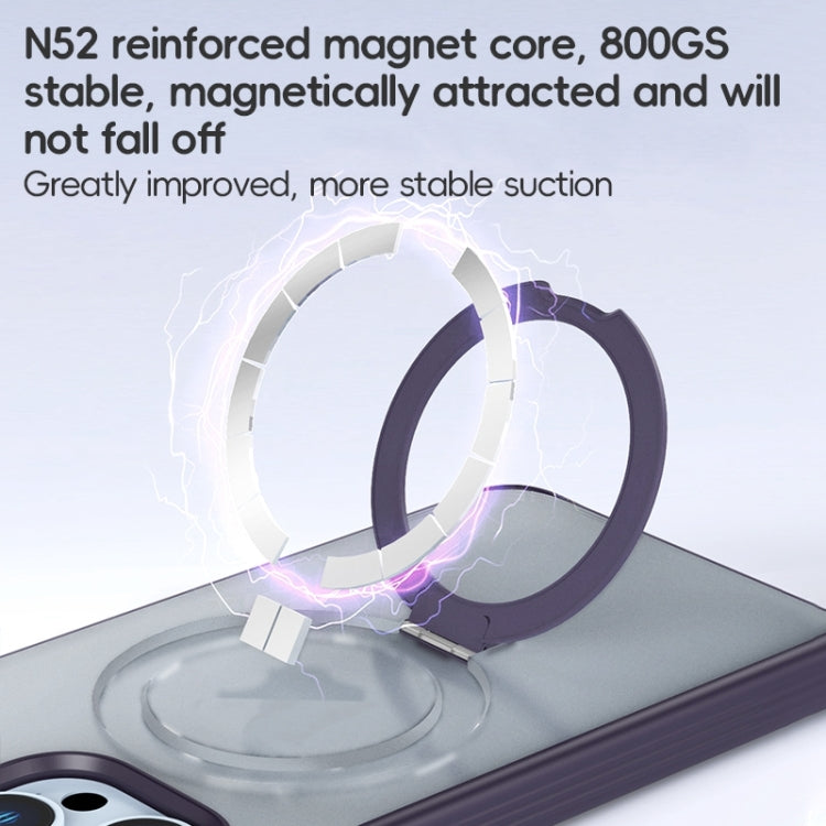 For iPhone 15 Pro Max ZGA Magsafe Holder PC Hybrid TPU Phone Case(Purple) - HoMEdemic™ 