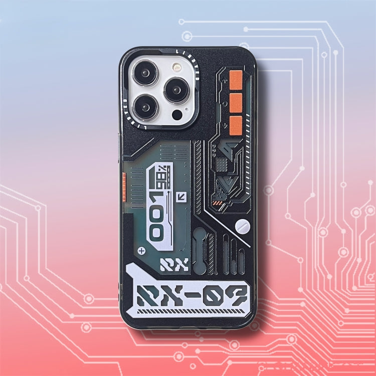 For iPhone 15 Pro Mecha Circuit Board Pattern Phone Case(Black) - HoMEdemic™ 