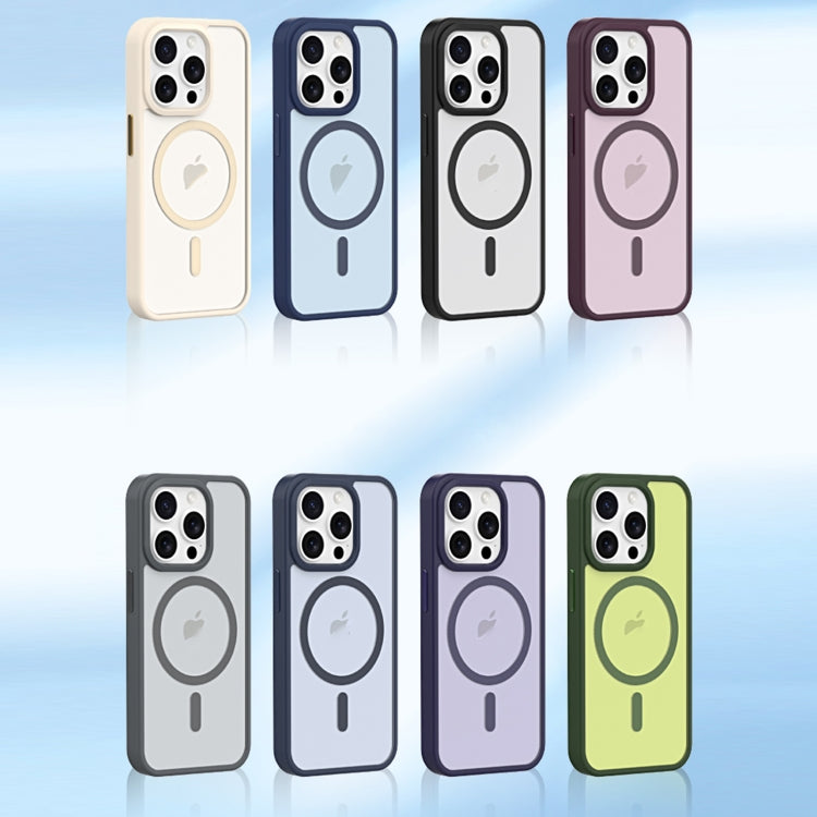 For iPhone 15 Pro Metal Button Skin Feel Matte MagSafe Shockproof Phone Case(White) - HoMEdemic™ 