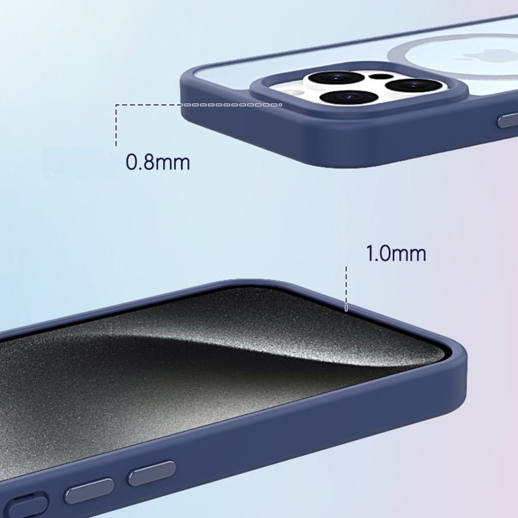 For iPhone 15 Pro Metal Button Skin Feel Matte MagSafe Shockproof Phone Case(White) - HoMEdemic™ 
