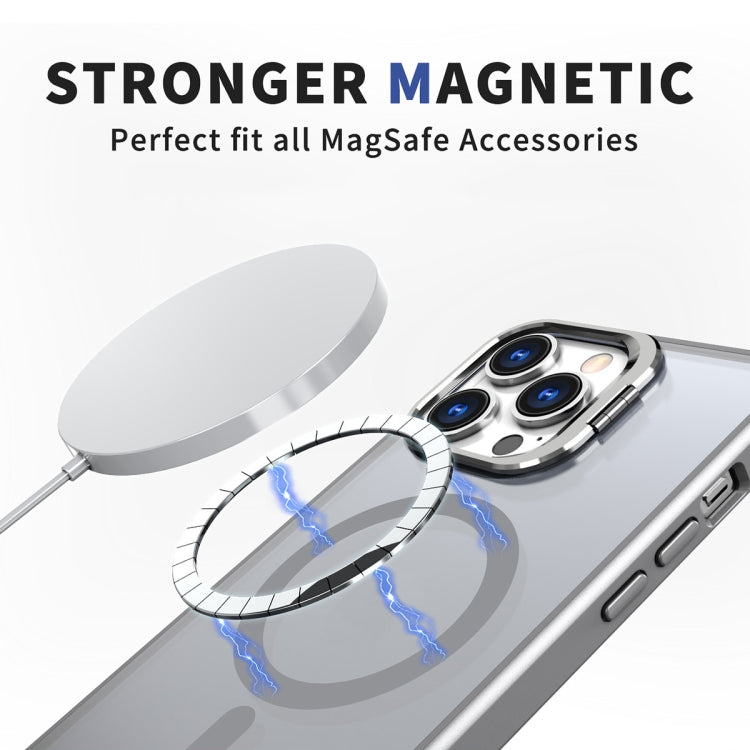 For iPhone 15 Pro Metal Invisible Camera Holder MagSafe Magnetic Phone Case(Grey) - HoMEdemic™ 