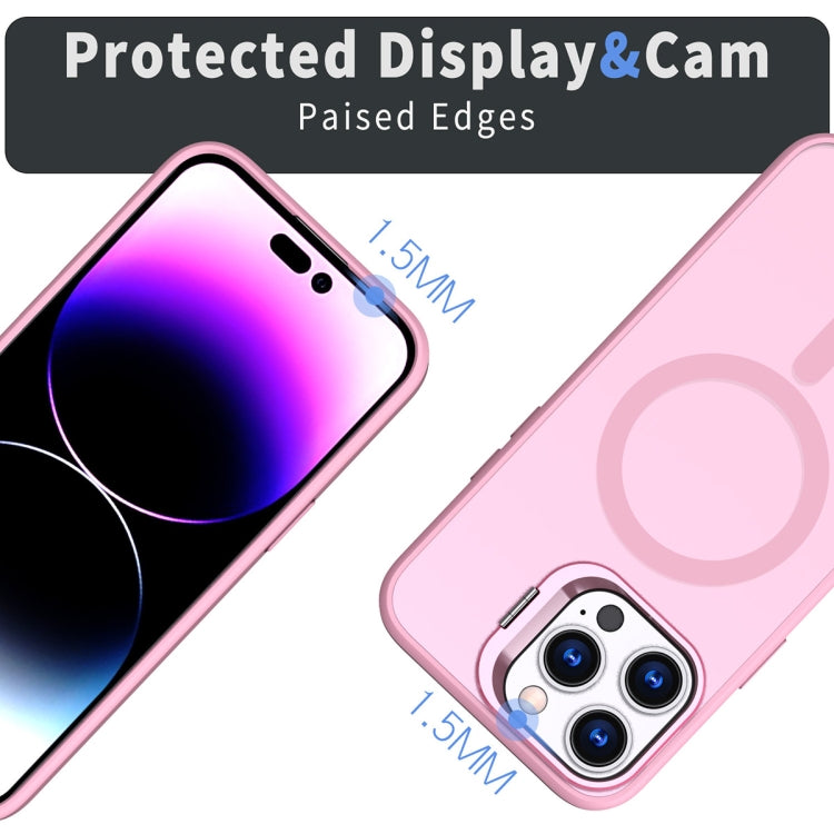 For iPhone 15 Pro Metal Invisible Camera Holder MagSafe Magnetic Phone Case(Pink) - HoMEdemic™ 