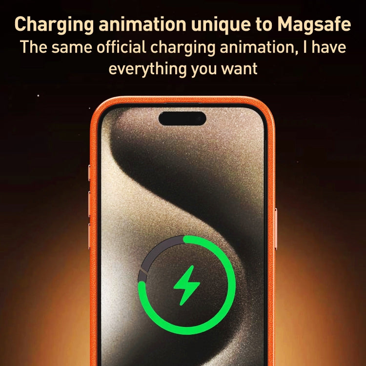 For iPhone 15 Pro Metal Lens Frame Leather Full Coverage Shockproof Phone Case(Brown) - HoMEdemic™ 