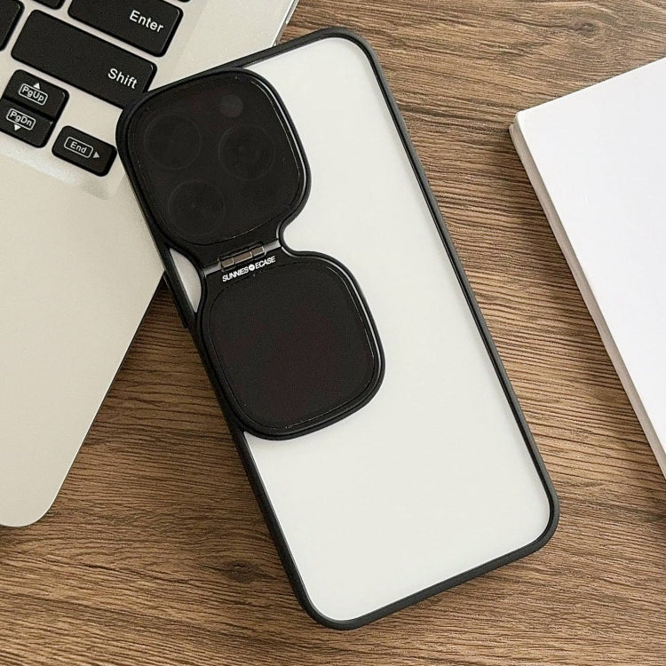 For iPhone 15 Pro Metal Sunglasses Holder TPU + PC Phone Case(Black) - HoMEdemic™ 