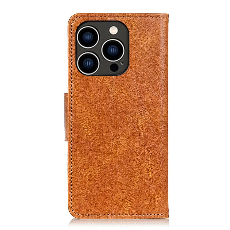 For iPhone 15 Pro Mirren Crazy Horse Texture Horizontal Flip Leather Phone Case(Brown) - HoMEdemic™ 