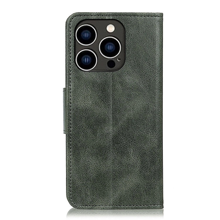 For iPhone 15 Pro Mirren Crazy Horse Texture Horizontal Flip Leather Phone Case(Dark Green) - HoMEdemic™ 