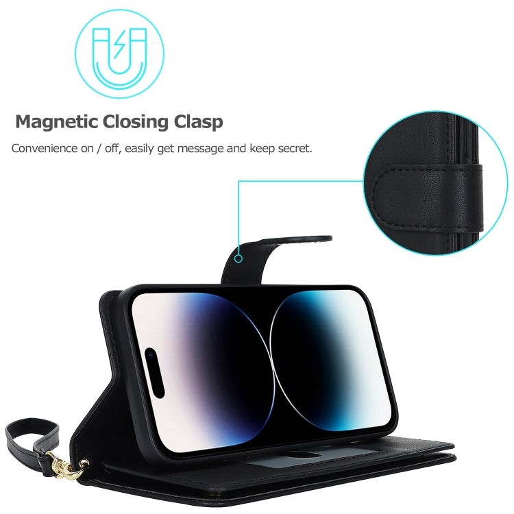 For iPhone 15 Pro Multi-Card Wallet RFID Leather Phone Case(Black) - HoMEdemic™ 