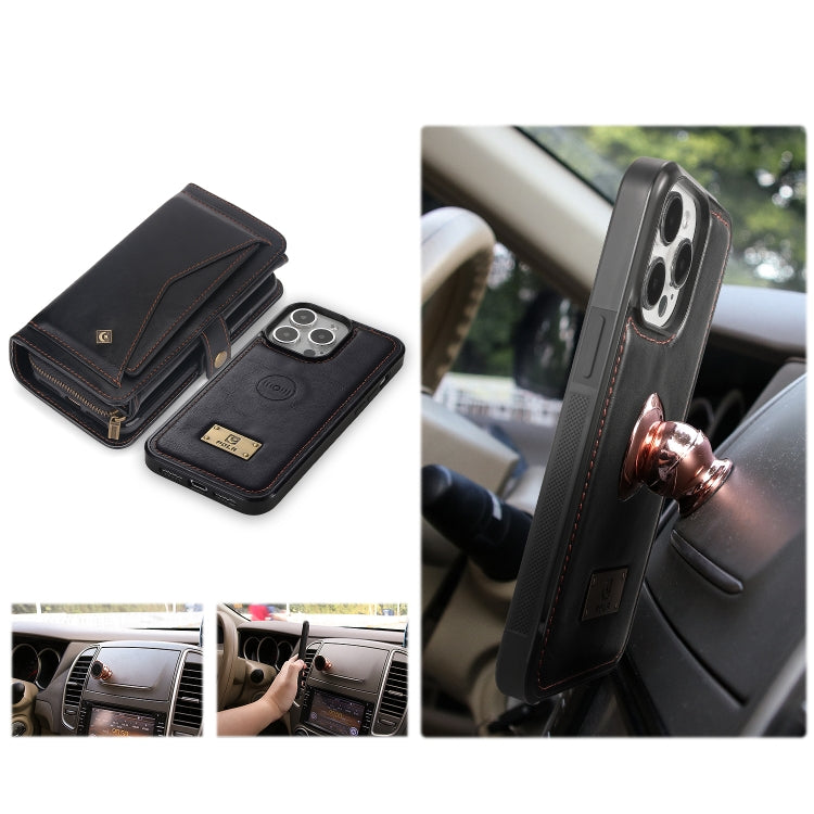 For iPhone 15 Pro Multi-functional Zipper Wallet Leather Phone Case(Black) - HoMEdemic™ 