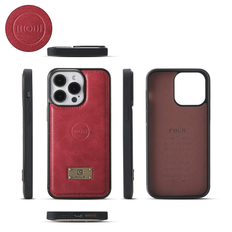 For iPhone 15 Pro Multi-functional Zipper Wallet Leather Phone Case(Red) - HoMEdemic™ 