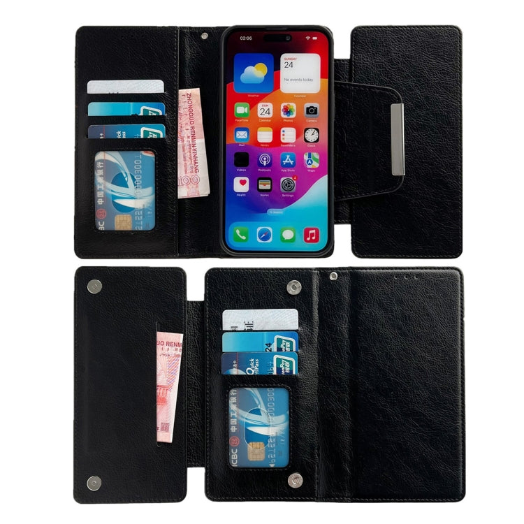 For iPhone 15 Pro Multifunctional 7-Cards Wallet Leather Phone Case(Black) - HoMEdemic™ 