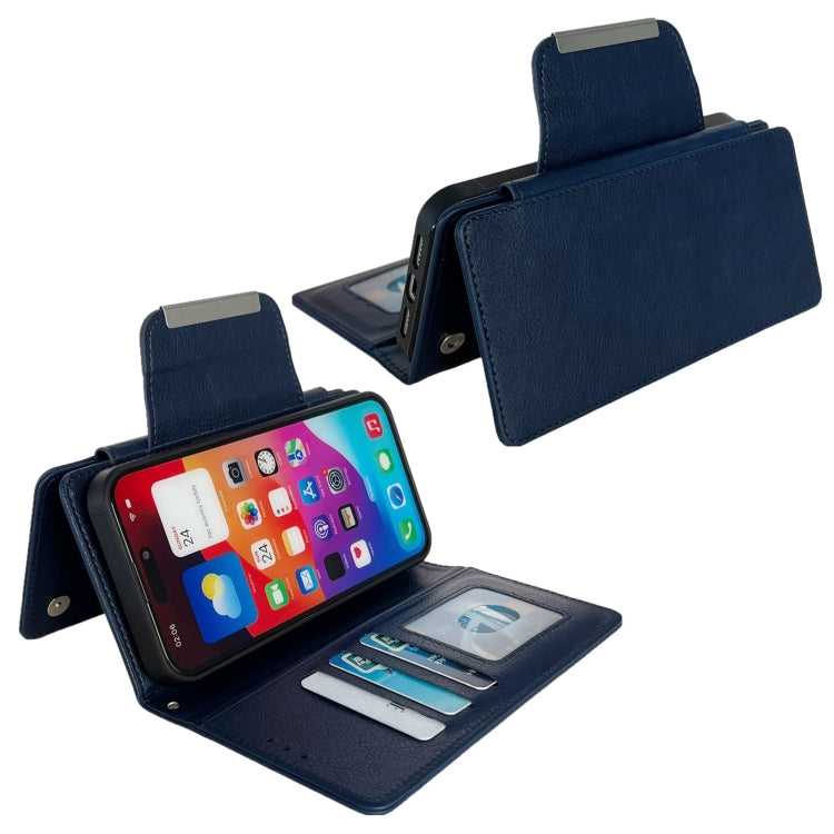 For iPhone 15 Pro Multifunctional 7-Cards Wallet Leather Phone Case(Royal Blue) - HoMEdemic™ 