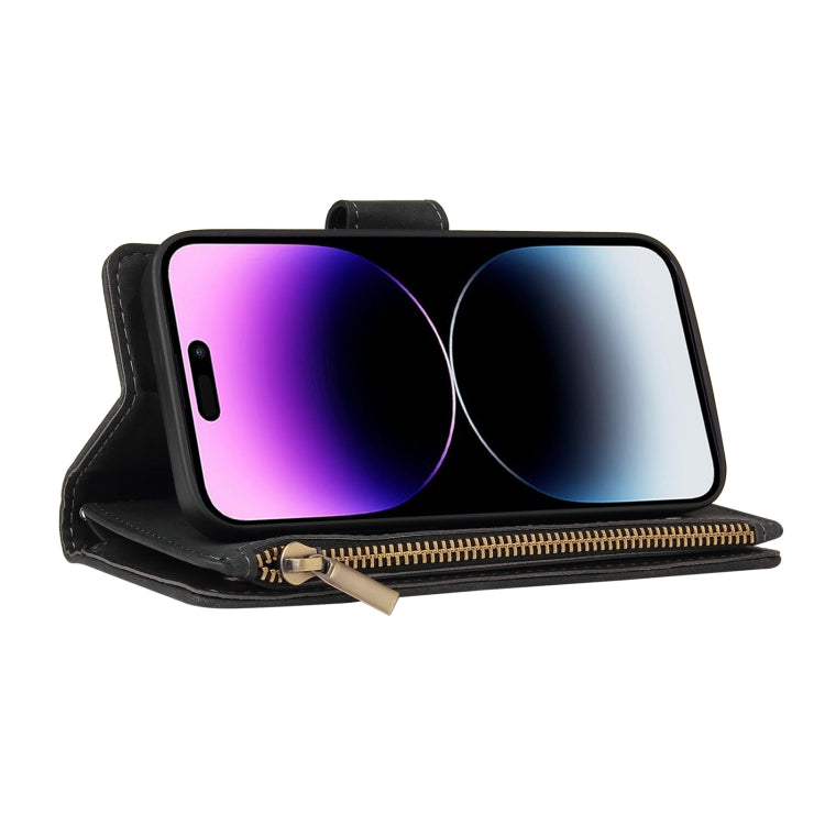 For iPhone 15 Pro Multifunctional Multi-Card Wallet Phone Leather Case(Black) - HoMEdemic™ 