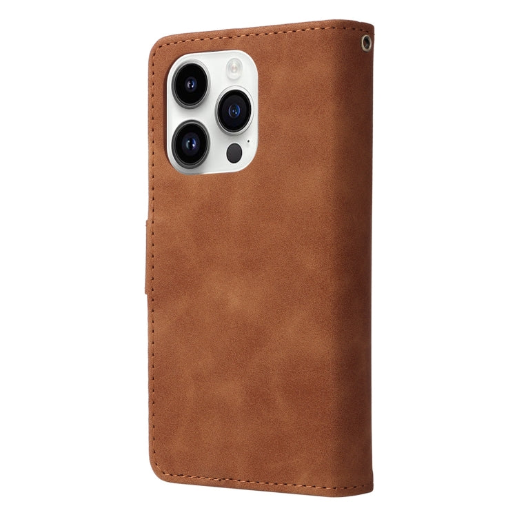 For iPhone 15 Pro Multifunctional Multi-Card Wallet Phone Leather Case(Brown) - HoMEdemic™ 