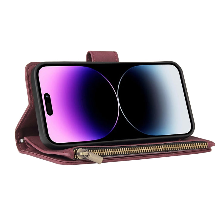 For iPhone 15 Pro Multifunctional Multi-Card Wallet Phone Leather Case(Coffee) - HoMEdemic™ 