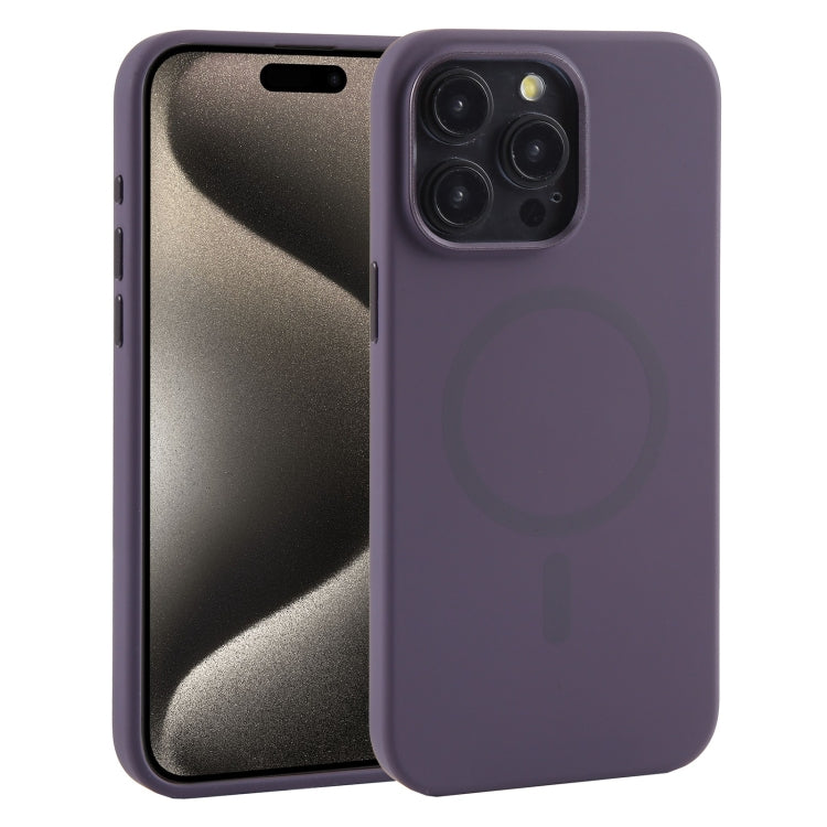 For iPhone 15 Pro Mutural Karen Series Liquid Silicone Magsafe Phone Case(Dark Purple) - HoMEdemic™ 