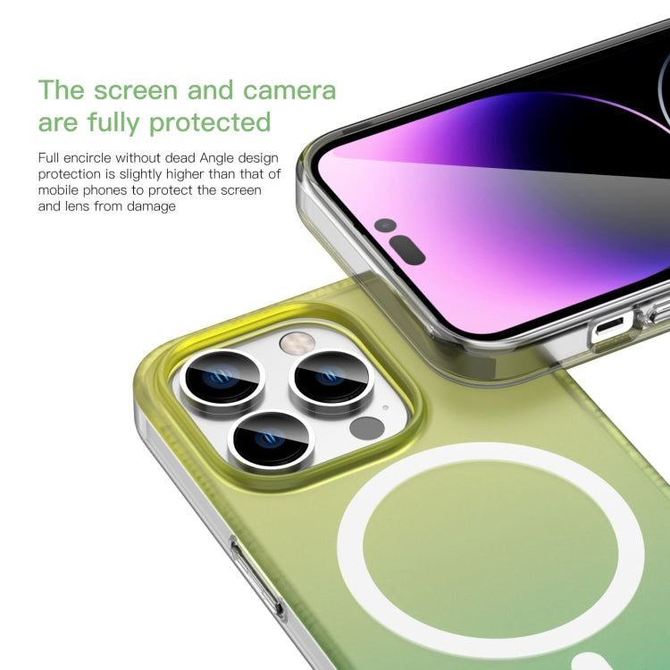 For iPhone 15 Pro Mutural MagSafe Magnetic Gradient Phone Case(Yellow) - HoMEdemic™ 
