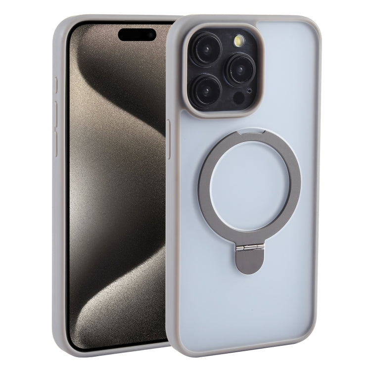 For iPhone 15 Pro Mutural MagSafe Magnetic Holder Phone Case(Grey) - HoMEdemic™ 