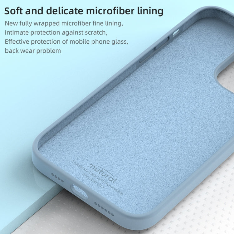 For iPhone 15 Pro Mutural Yuemu Series Liquid Silicone Phone Case(Light Blue) - HoMEdemic™ 