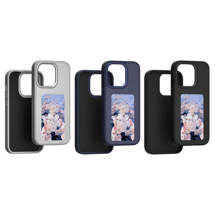 For iPhone 15 Pro NFC Four-Color E-ink Screen DIY Phone Case(Gray) - HoMEdemic™ 