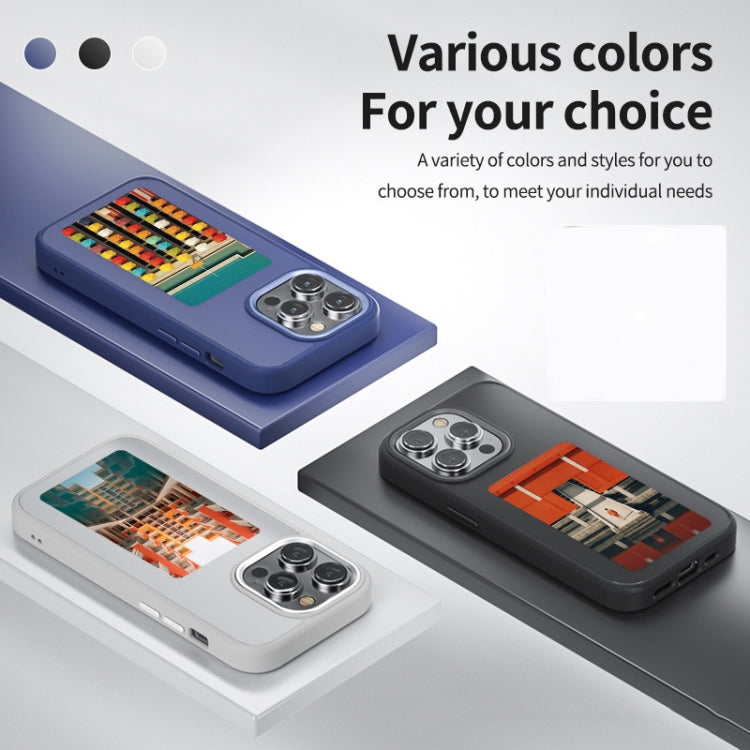 For iPhone 15 Pro NFC Four-Color E-ink Screen DIY Phone Case(Gray) - HoMEdemic™ 