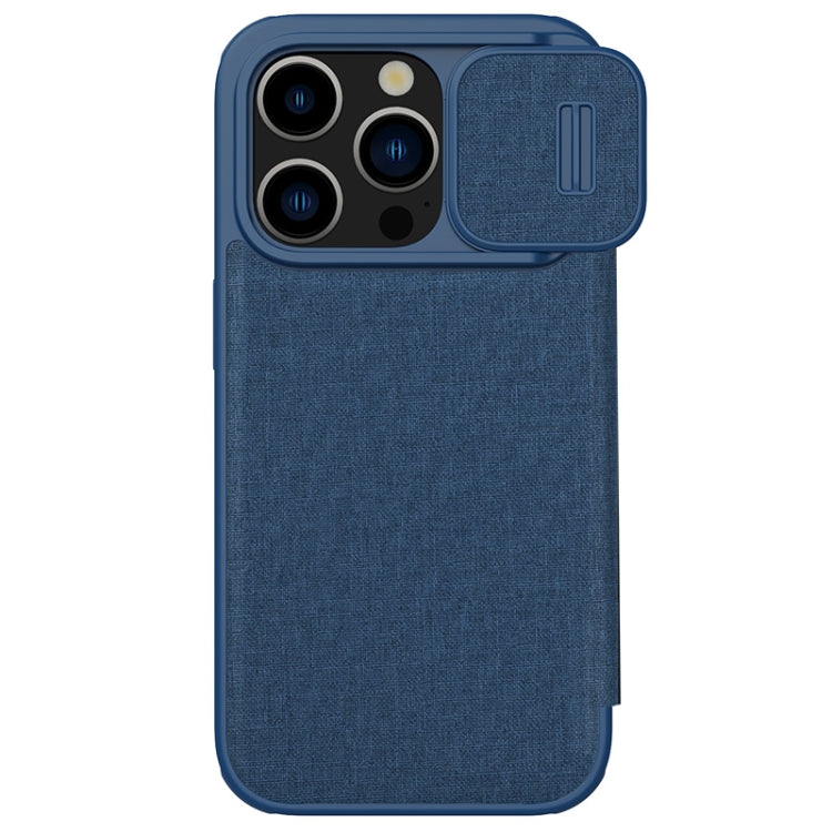 For iPhone 15 Pro NILLKIN QIN Series Pro Fabric Textured Leather Phone Case(Blue) - HoMEdemic™ 