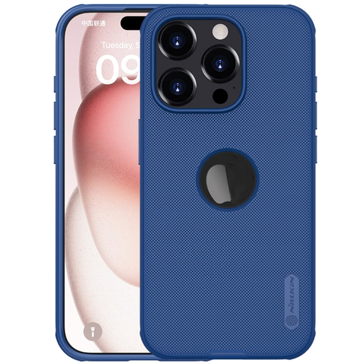 For iPhone 15 Pro NILLKIN Super Frosted Shield Pro Phone Protective Case With LOGO Cutout(Blue) - HoMEdemic™ 