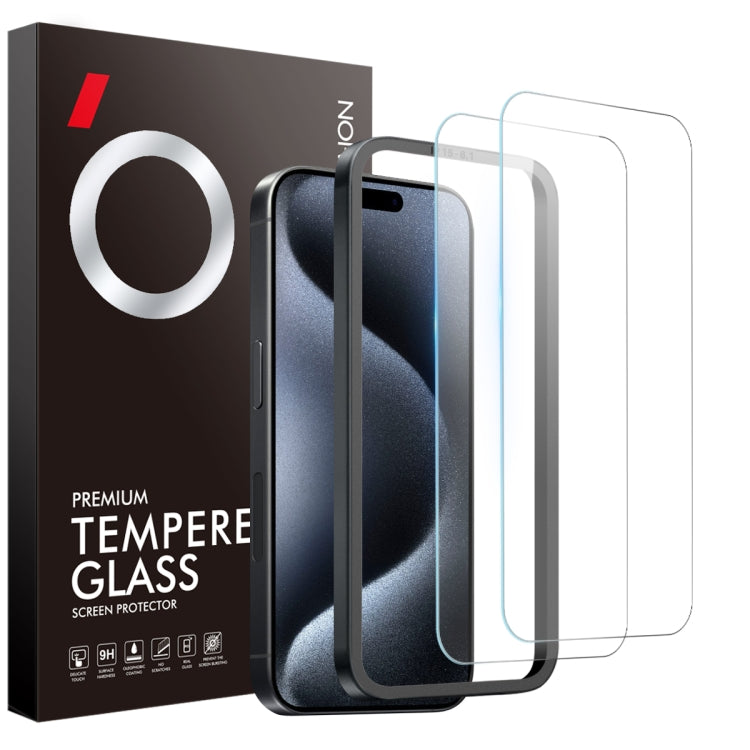For iPhone 15 Pro NORTHJO 2pcs A++ Screen Protector Tempered Glass Film with Installation Frame - HoMEdemic™ 