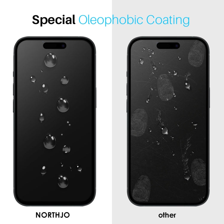 For iPhone 15 Pro NORTHJO 2pcs A++ Screen Protector Tempered Glass Film with Installation Frame - HoMEdemic™ 