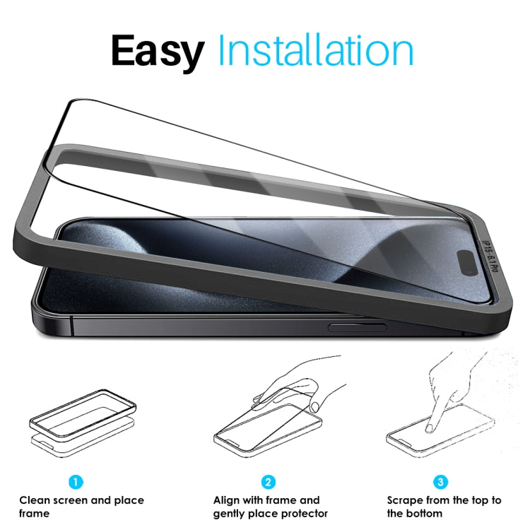 For iPhone 15 Pro NORTHJO 2pcs A++ Tempered Glass Film with Installation Frame - HoMEdemic™ 