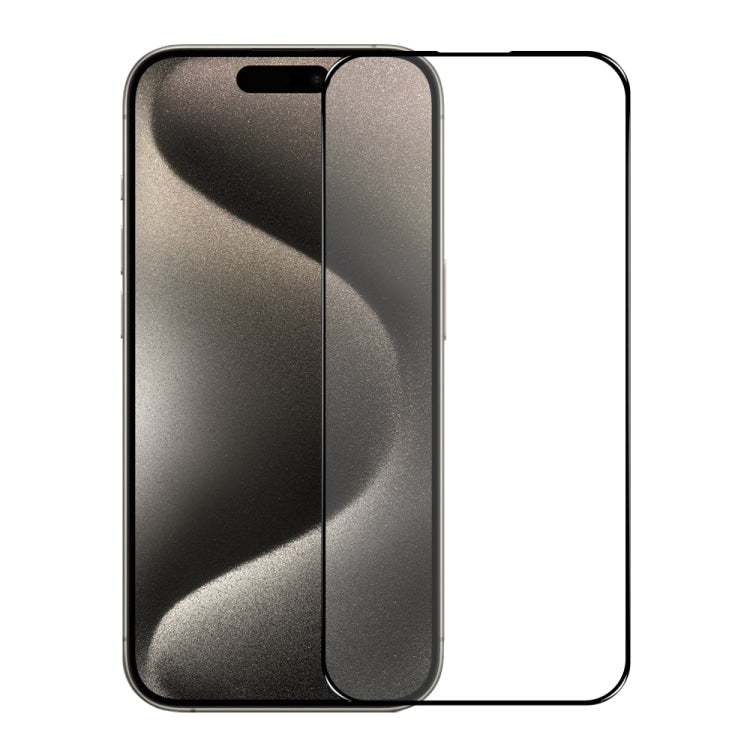 For iPhone 15 Pro NORTHJO A++ Screen Protector Full Glue Silk Printing Tempered Glass Film(Black) - HoMEdemic™ 