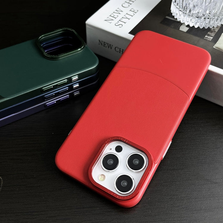 For iPhone 15 Pro Napa Texture PC + Leather Phone Case(Dark Green) - HoMEdemic™ 