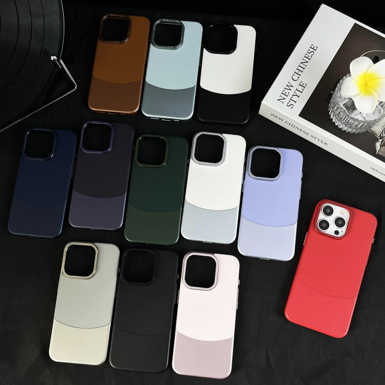 For iPhone 15 Pro Napa Texture PC + Leather Phone Case(Panda Black) - HoMEdemic™ 