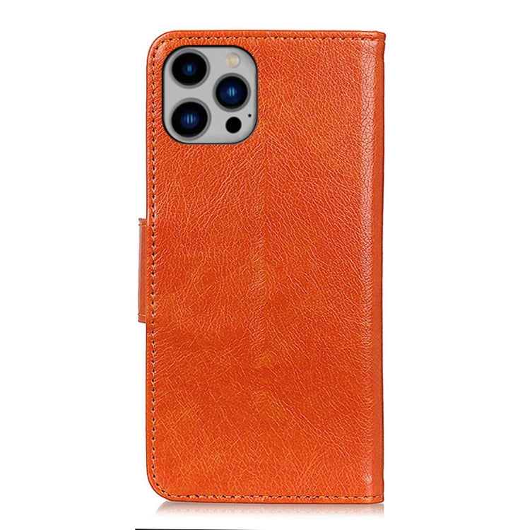 For iPhone 15 Pro Nappa Texture Leather Case(Orange) - HoMEdemic™ 