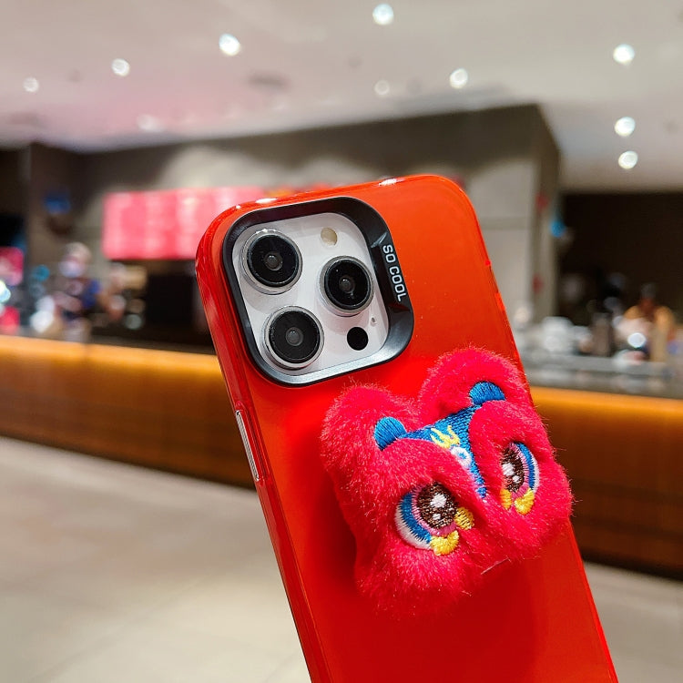For iPhone 15 Pro New Year Lion Dance Plush Doll Phone Case(Dragon) - HoMEdemic™ 