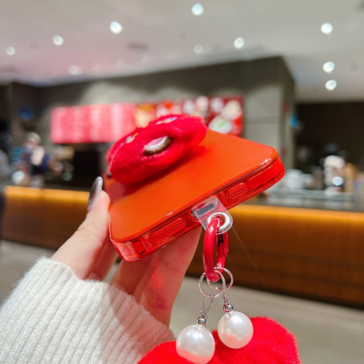 For iPhone 15 Pro New Year Lion Dance Plush Doll Phone Case(Lucky Cat) - HoMEdemic™ 