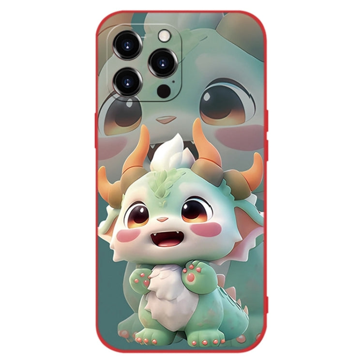 For iPhone 15 Pro New Year Red Silicone Shockproof Phone Case(Green Dragon) - HoMEdemic™ 