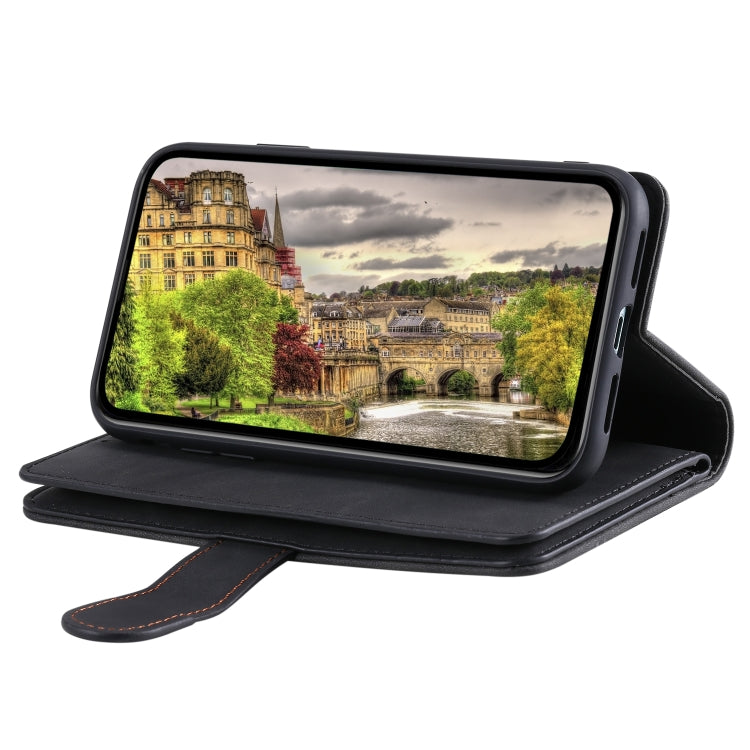 For iPhone 15 Pro Nine Card Zipper Bag Leather Phone Case with Lanyard(Black) - HoMEdemic™ 