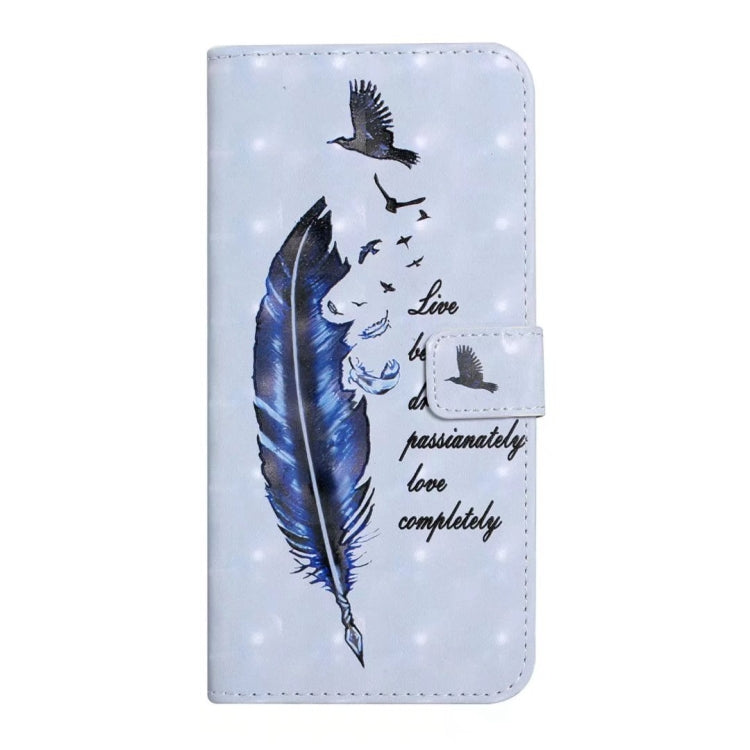For iPhone 15 Pro Oil Embossed 3D Drawing Leather Phone Case(Blue Feather) - HoMEdemic™ 