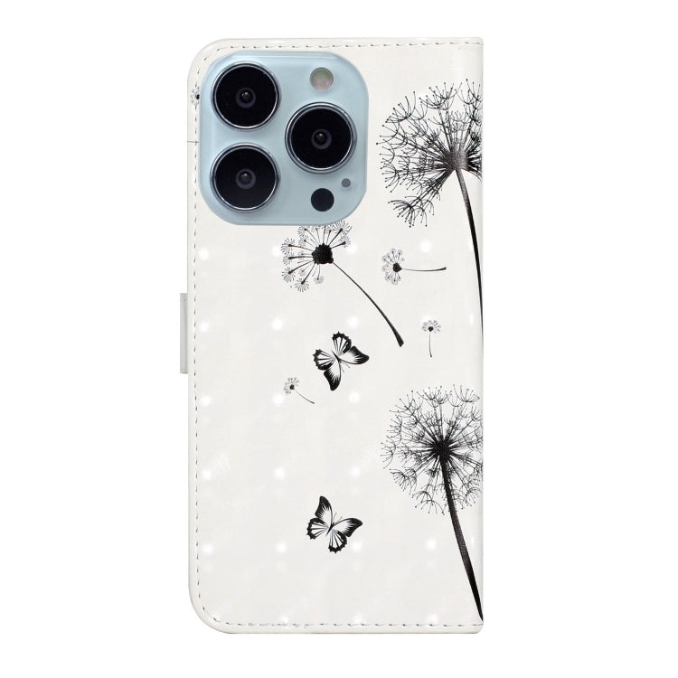 For iPhone 15 Pro Oil Embossed 3D Drawing Leather Phone Case(Couple Dandelion) - HoMEdemic™ 