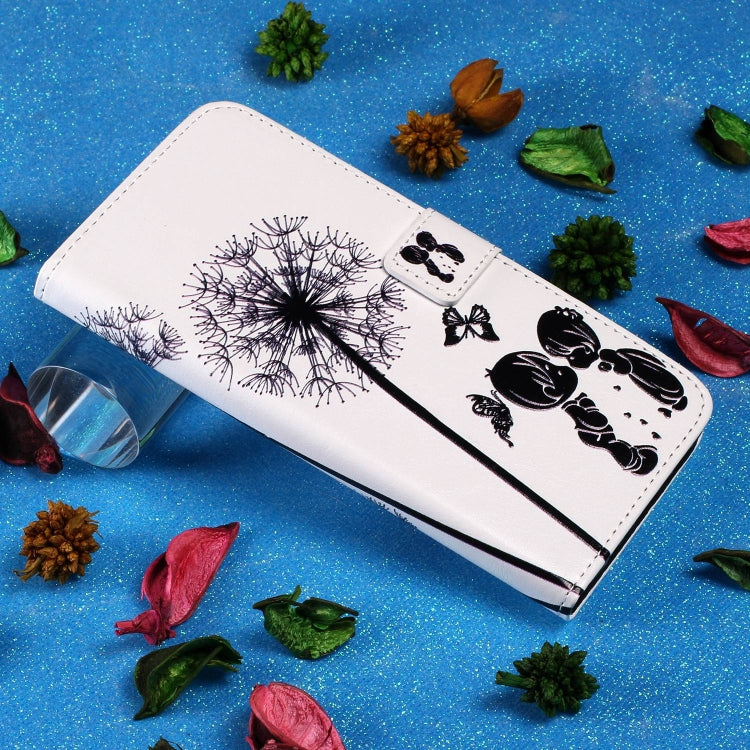 For iPhone 15 Pro Oil Embossed 3D Drawing Leather Phone Case(Couple Dandelion) - HoMEdemic™ 