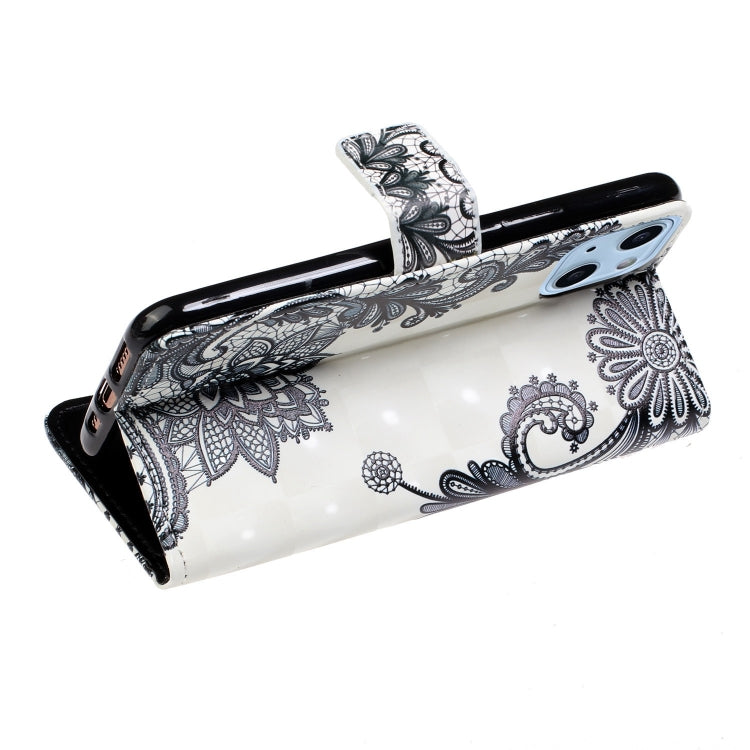 For iPhone 15 Pro Oil Embossed 3D Drawing Leather Phone Case(Lace Flower) - HoMEdemic™ 
