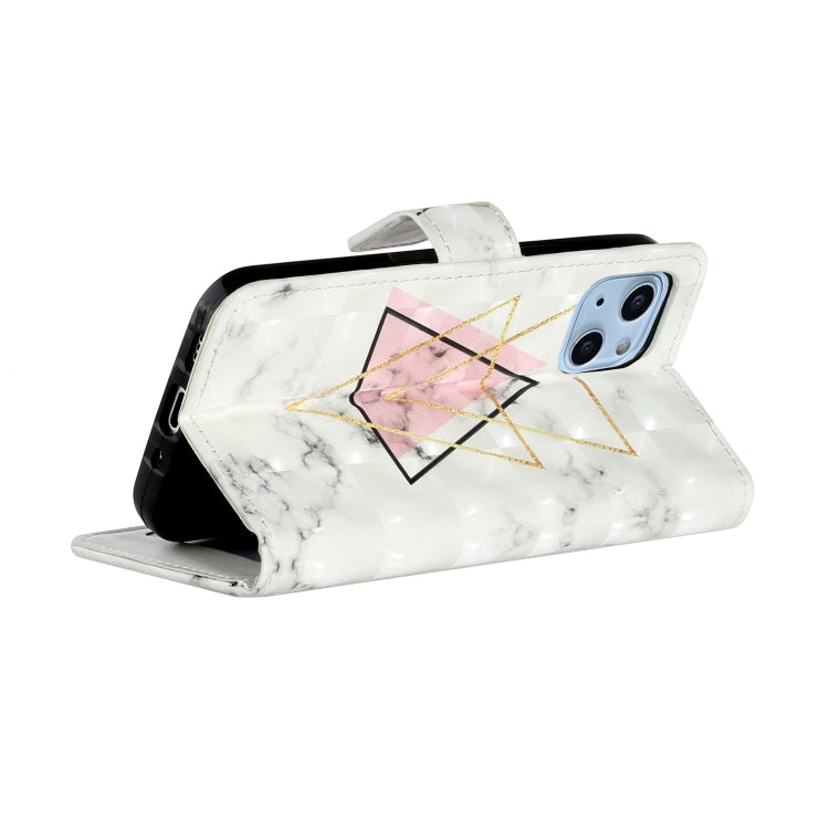 For iPhone 15 Pro Oil Embossed 3D Drawing Leather Phone Case(Triangular Marble) - HoMEdemic™ 