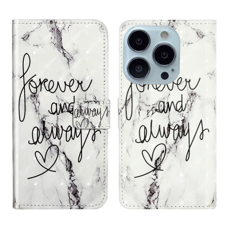 For iPhone 15 Pro Oil Embossed 3D Drawing Leather Phone Case(Words Marble) - HoMEdemic™ 