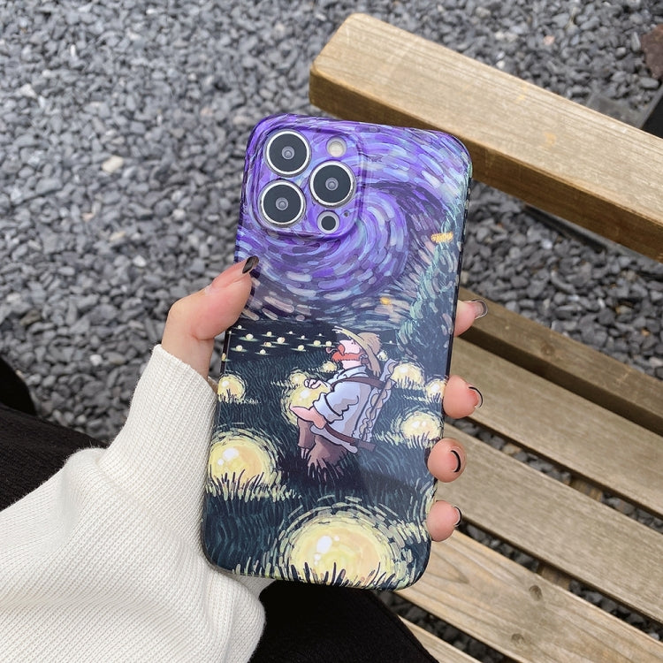 For iPhone 15 Pro Oil Painting Pattern Glossy PC Phone Case(Field) - HoMEdemic™ 