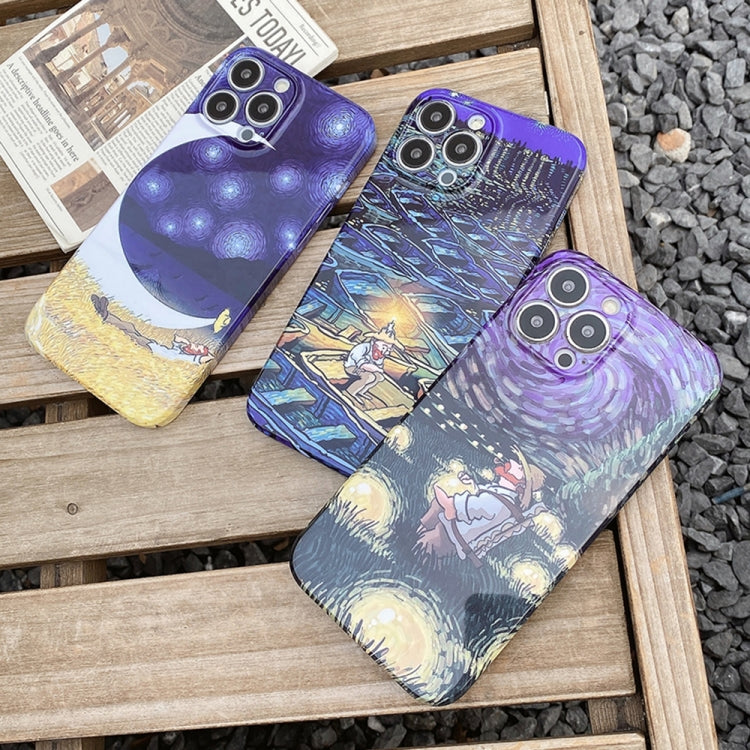 For iPhone 15 Pro Oil Painting Pattern Glossy PC Phone Case(Field) - HoMEdemic™ 