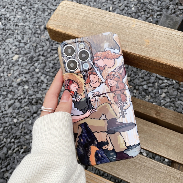 For iPhone 15 Pro Oil Painting Pattern Glossy PC Phone Case(Oil Portrait) - HoMEdemic™ 