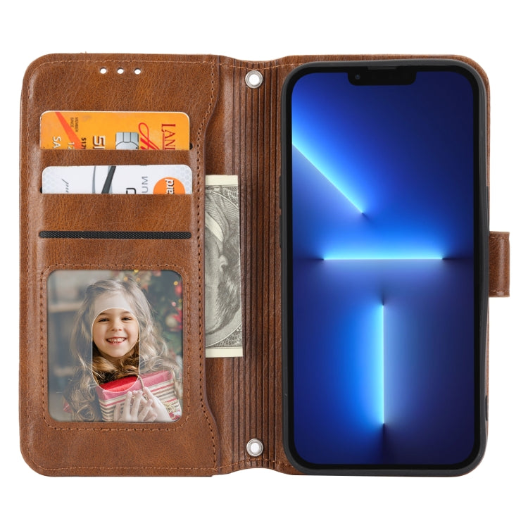 For iPhone 15 Pro Oil Skin Zipper Wallet Leather Phone Case(Brown) - HoMEdemic™ 