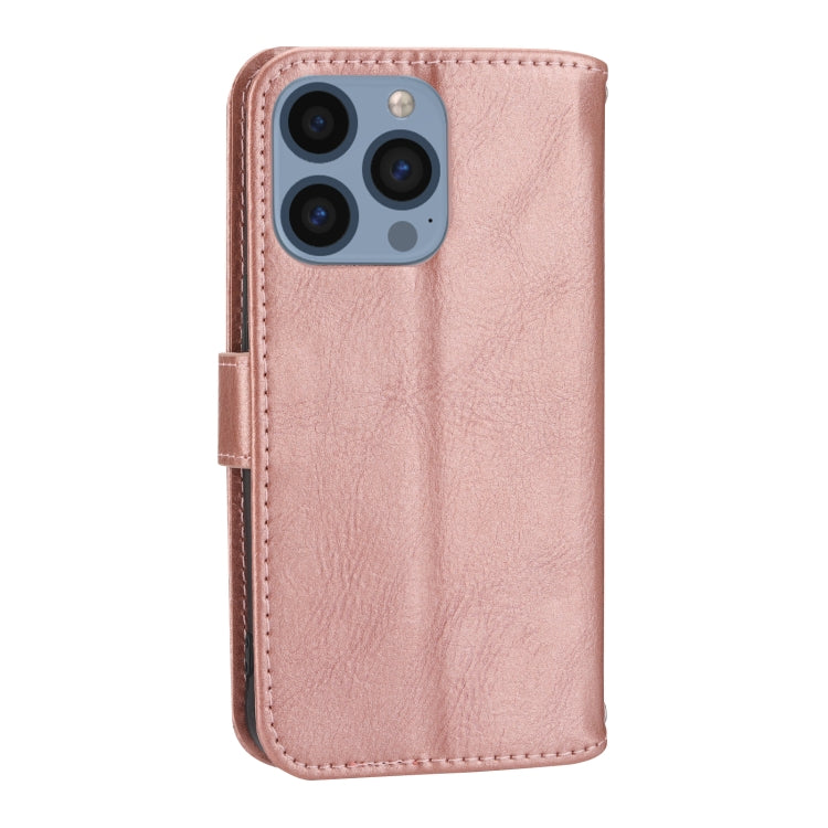 For iPhone 15 Pro Oil Skin Zipper Wallet Leather Phone Case(Rose Gold) - HoMEdemic™ 