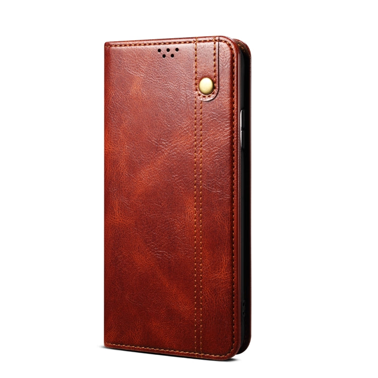 For iPhone 15 Pro Oil Wax Crazy Horse Texture Leather Phone Case(Brown) - HoMEdemic™ 