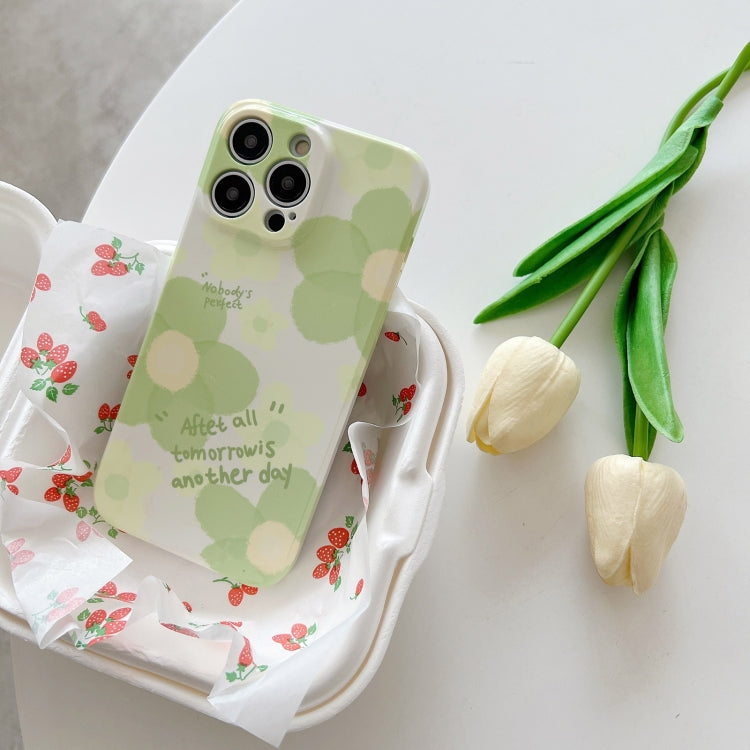 For iPhone 15 Pro PC Phone Case(Green Flower) - HoMEdemic™ 